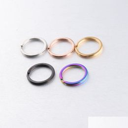 2x25 mm arco iris redondo círculo oro sier color llaveros metal llavero anillo anillos divididos uni llavero llavero accesorios diy gota dhxtf