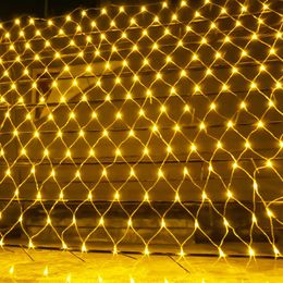 2x2m 3x2m 6x4m LED Net Mesh Fairy String Light Garland Venster Gordijn Kerst Fairy Light Bruiloft Vakantiedecoratie 211015