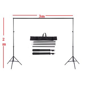 Freeshipping 2X3M / 6.6FTX9.8FT Support de toile de fond réglable Kit de barre transversale Ensemble de système de support de fond de photographie pour toiles de fond en mousseline