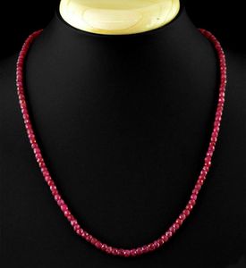 2x4 mm à facette naturelle Brésil rouge rubis abacus Gemstone perles collier 18039039 aaa1794141