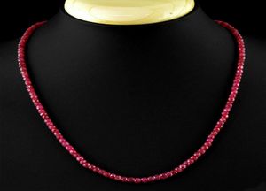 2x4 mm à facette naturelle Brésil rouge rubis abacus Collier de pierres de pierre précieuse 18039039 AAA2476271