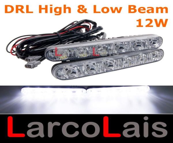 2x6 LED 12W Luz alta y baja Coche Camión DRL Luces de circulación diurna Conducción diurna Luz universal antiniebla 26 White3343257