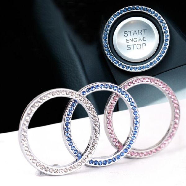 2xcar Crystal Ignition Key Ring Auto Pouss