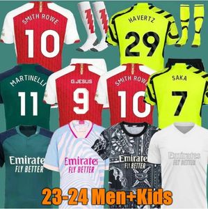 SAKA Soccer Jerseys G. Jesus Odegaard Rice Havertz 23 24 Gunners Martinelli Smith Rowe Nketiah Zinchenko Saliba Trossard Chemise de football Hommes Enfants Ensembles Kit