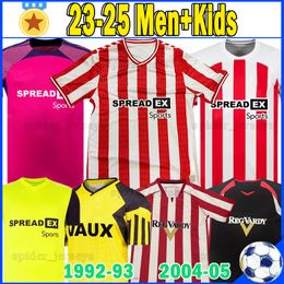 24 25 Sunderland Soccer Jerseys Evans Ballard Retro 1992 2004 2005 Bellingham Roberts Aouchiche Football Shirts Men Uniforms Clarke Pritchard Neil Dack Kids Kits