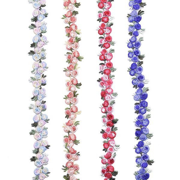 2yards Fleur Broidered en dentelle Ribbons tissu tissu DIY Couture à la main