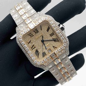 2ZVV Montre-bracelet personnalisé hommes et femmes montre diamant glacé luxe mouvement automatique mode Bling cadran lunette bande VVS VVS1 montreNTBL087M7SJF