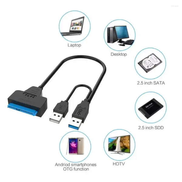 3.0 2.0 SATA 3 Câble à adapter HDD III Drive pouce Prise en charge du SSD externe Hard Up 2,5 / 3.A9g2