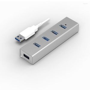 3.0 4 Ports HUB Prise USB Jeu de peignes en aluminium haut de gamme pour ordinateur portable / Ultrabook Acessorios Computador