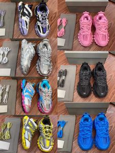 3.0 Chaussures de piste de créateur triple plateforme Trainer Sneakers hommes Femmes Femmes Sneaker en cuir chaussure 35-46 avecbox