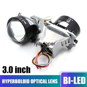 3.0 double projecteur à lentille LED Hella prend en charge les phares à faisceau haut / bas LED hyperboloïde 6000K lampe convexe voiture bricolage style modification voiture