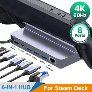 Station d'accueil HUB USB C 3.0 pour Steam Deck, Type de commutateur vers HDMI, compatible 4K 60Hz RJ45 PD100W MacBook PC