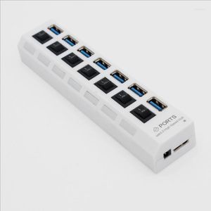 3.0 Hub USB Multi Splitter 3 HAB Gebruik Power Adapter 7 Port Multiple Expander USB3 met schakelaar voor PC -laptop