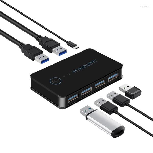 Commutateur KVM 3.0 commutateur partagé USB 2 entrées 4 sorties pour ordinateur portable clavier souris imprimante contrôleur Hub adaptateur