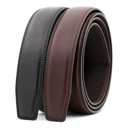 3 0cm 3 1 cm largeur ceinture en cuir hommes sans boucle ceintures pour hommes luxe Vélante en cuir authentique étapes noire marron 110cm-130cm CE3300 H1025 247X