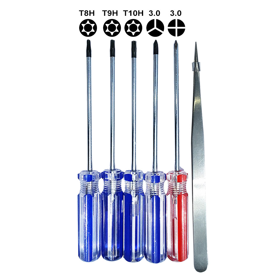 3.0y Triwing Phillips T8H T9 T10 Delik Torx Tornavidalar Açma Araçları Kiti PS3 PS4 Xbox Onarım Aracı 100 Set/Lot