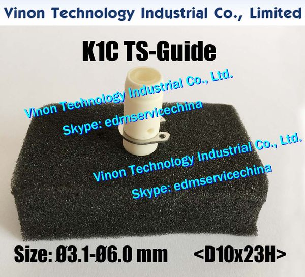 ￘3.1-￘6.0mm Céramique K1C TS-Guide, TS Die Guide Sapphire inlay (D10x23H) edm K1C TS-Guide pour Sodick KIC, Charmilles SH2 Small Hole Drill EDM