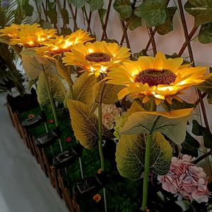 3/1-head kunstmatige zonnebloem lichten LEDE LED LADN LICHT Villa Courtyard Garden Halloween Jaar kerstdecoraties