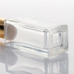 3/100 stks 6 ml Kubus Vierkant Goud Glas Essentiële Olie Parfum Roller Fles, Essentiële Olie Roller, parfum Fles, Glas Roll op Fles Top Kwaliteit