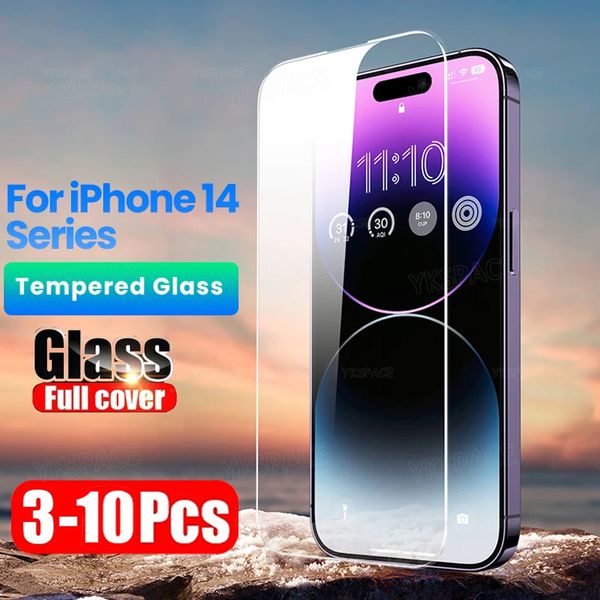 3-10pcs al por mayor de alta calidad HD transparente 9h vidrio templado para iPhone 15 14 más 13 12 Mini Pro Max Clear Screen Protector