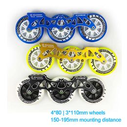 3*110 mm snelheid inline skate base set 165-195 mm dinstance frame ilq-11 lager 85a pu wielen voor powerslide patines schaatsen bekken