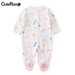 3-12 M Eenhoorn Rompers Kant Meisje Romper Katoen Pasgeboren Jongen Onesie Kinderen Kostuum Bebek Tulum One Stuk Baby Kleding LJ201023