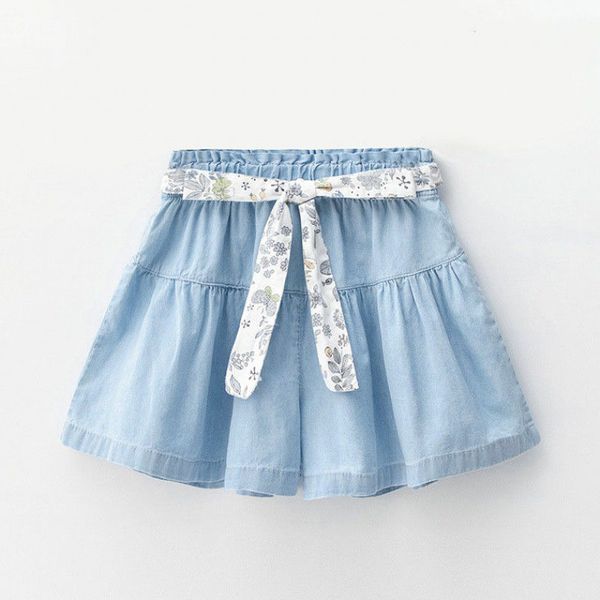 3-12 años Baby Girls Jeans Shorts Summer Niños Ropa Floral Denim para niña Niños Casual Algodón Jean Pant 210429