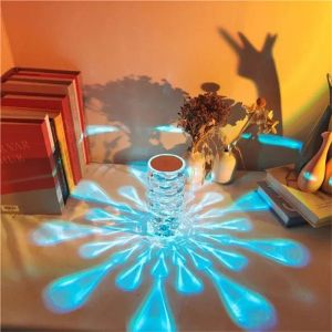 3/16 kleuren LED Crystal Atmosfeer Lamp Romantisch bedlamp Water Drop Diamond Touch Night Light USB Oplaadbare tafellamp