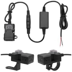 3.1A waterdichte motorfiets dubbele USB-opladerkit USB-adapter 9-24V motorfiets stopcontact oplader voor telefoon tablet GPS auto-accessoires