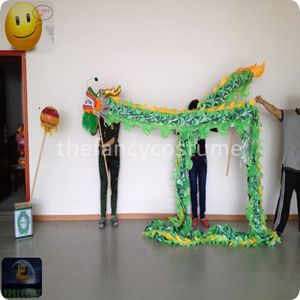 3.1 meter 4 kinderen 4 stks polen Stage Wear prop zijde print stof Chinese DRAGON DANCE Puppet CHINESE Folk Festival Viering mascotte kostuum Lente