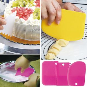 3/1 -stcs Cream schraper Soepeler deeg cakesnijder Slijpliceur Spatel onregelmatige tanden Rand Diy Pastry Fondant Cake Decorating Tools