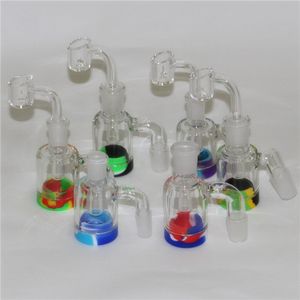 Adaptateurs de receveur de récupération de verre de fumée de 3,2 pouces 14mm 18mm 45 90 avec adaptateur de collecteurs de cendres de banger de quartz pour l'eau Bongs Dab Rig