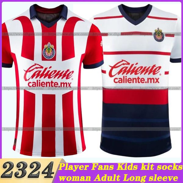 3 24 Fans Joueur De Guadalajara Chivas Maillot De Football 3XL 4XL PGCHO A.VEGA ALVARADO F.BELTRAN 2023 Chemise de football hommes enfants kit