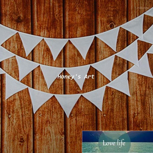 3.2m 12 drapeaux en tissu en coton blanc brillant Mariage vintage décoration de mariage bannière maison décoration Garland1 Prix usine experte Design Quality Style