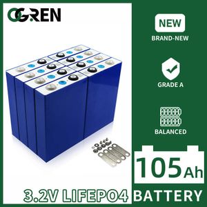 3.2V 105Ah Lifepo4 Grade A Nieuwe Oplaadbare Lithium-ijzerfosfaat Batterij DIY 12V 24V 48V RV Boot Zonnestelsel Snelle Levering EU