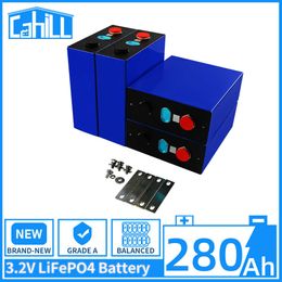 Batería Lifepo4 de 3,2 V y 280Ah, batería recargable de grado A, nueva celda de ciclo profundo para sistema de energía Solar de 12V, 24V y 48V, carros de Golf y barcos