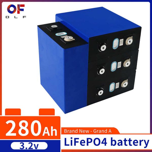 3.2V 280Ah Lifepo4 Batterie rechargeable Grade A Cellules solaires prismatiques au phosphate de fer au lithium pour système solaire de voiturettes de golf RV