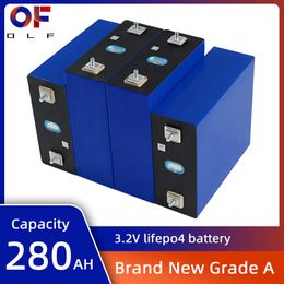 3.2V 280Ah Oplaading van de LifePo4 Solar Battery 1/4/8/16pcs Lithium Iron Fosfaatcel voor bestelwagens EV -boten Yacht Golfkarren