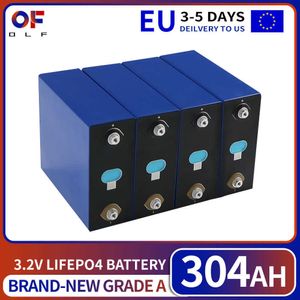 3.2V 304AH LIFEPO4 Batterie solaire 4PCS Cellule de phosphate de fer lithium rechargeable pour chariot de golf de golf 12V 24V 48V.