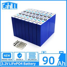 Batterie Lifepo4 3.2V 90Ah, 1/4/8/16/32 pièces, Rechargeable 12V 24V 48V, pour camping-car, bateau, système de stockage solaire, voiturette de Golf