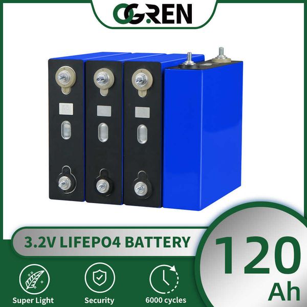 3.2V Lifepo4 120AH cellule 4/8/16/32 pièces batterie au Lithium fer Phosphate Rechargeable 12V 24V pour EV RV Golf chariot bateau Yacht chariot élévateur