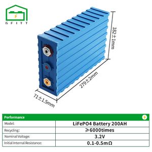 Batería Lifepo4 de 3,2 V, 200Ah, 1/4/8/16/32 Uds., nuevo paquete de batería de carcasa de plástico, bricolaje, coche eléctrico, barco, carretilla elevadora, carrito de Golf, energía Solar