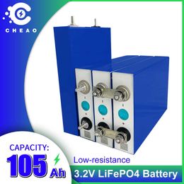 3.2V Lifepo4 batterie 105Ah 8 pièces bricolage Batteries rechargeables Pack Lithium fer Phosphate batterie 105Ah pour RV système de stockage solaire