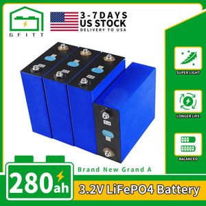 3.2V Lifepo4 Batterie 280Ah 4PCS 6000 Cycle Profond LFP Cellule Solaire Énergie Voiture Électrique Golf CART EV Chariot Élévateur Pour EU US Tax Exemption