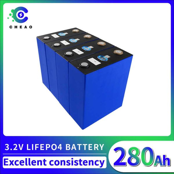 Batería Lifepo4 de 3,2 V, 280Ah, 6000 + ciclos profundos, paquete de batería LiFePo4 para 12V, 24V, 48V, Sistema Solar DIY, RV, barco, carrito de Golf, carretilla elevadora