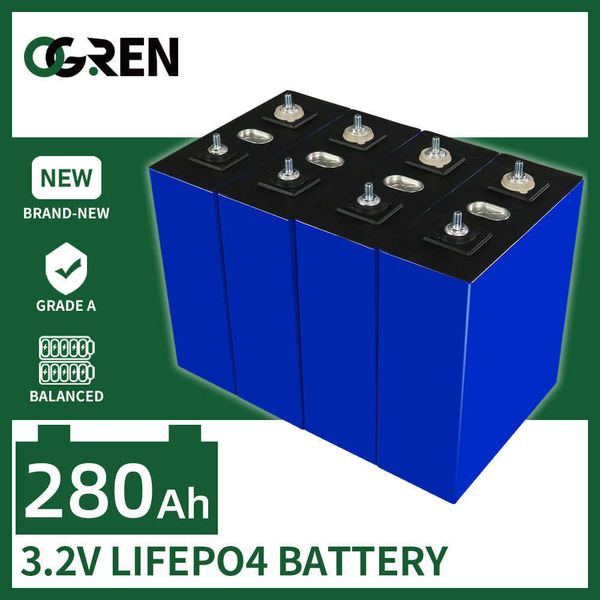 3.2V Lifepo4 cellules 280Ah Lithium fer Phosphate batterie pour 12V 24V 48V batterie Rechargeable bricolage RV stockage d'énergie solaire