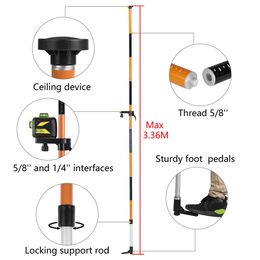 Niveau laser de 3,36 m Étendez le support télescopique de support 5/8 et 1/4 support d'allongement d'interface
