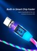 3.3ft / 6FT 3A Glow Glow Flowing Chargeur magnétique Câbles Micro Type C Câble Samsung Android Lumineux Magnet Fil de chargement avec sac Opp