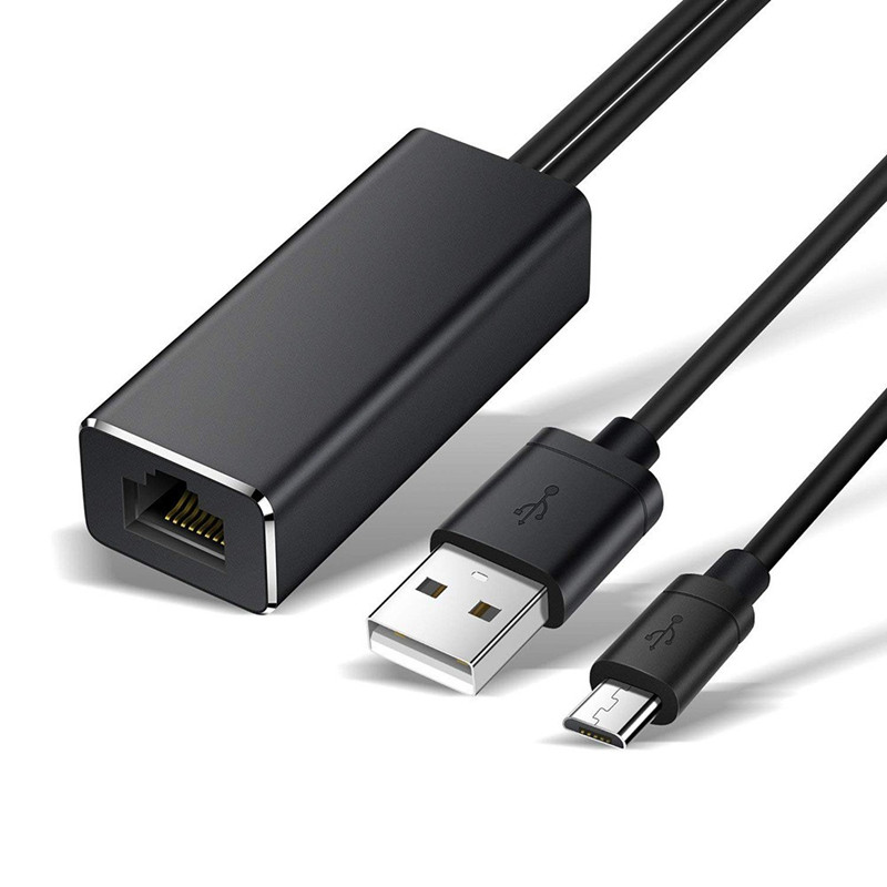 3.3フィートマイクロUSB 2.0からRJ45イーサネットケーブルアダプター10/100MbpsネットワークカードファイアテレビスティックGoogle Home Mini/Chromecast Ultra