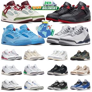 gratis verzending 3 3s met doos basketbalschoenen Houston Oilers Chinees Nieuwjaar Lucky Green Ivory Vintage Floral Palomino heren trainers dames sneakers sport